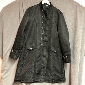 No brand size Large black lined dress jacket of thick embroidered floral pattern